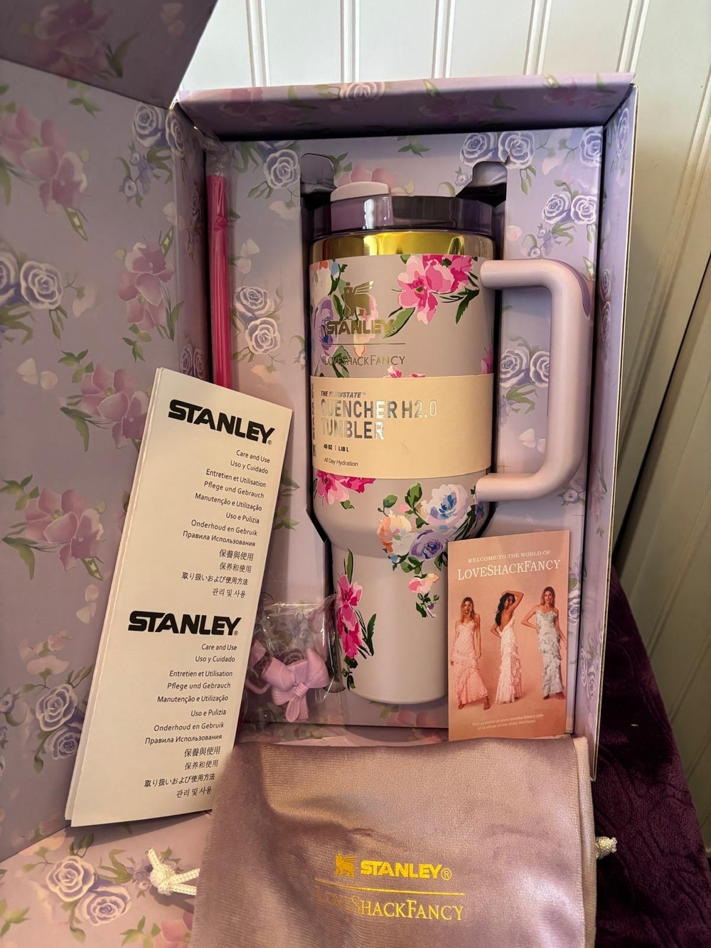 Stanley x LoveShackFancy Floral Quencher Travel Tumbler - Pink